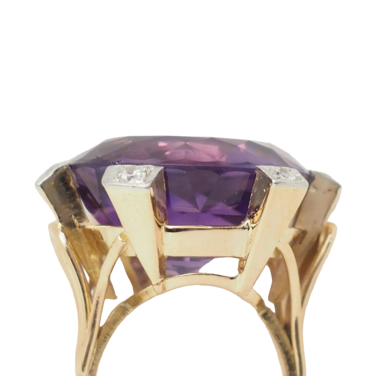 Ring Cocktail in rose gold, amethyst and diamonds