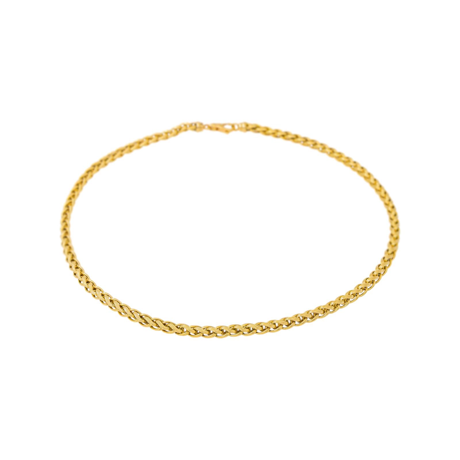 Yellow Gold Braided Link Necklace