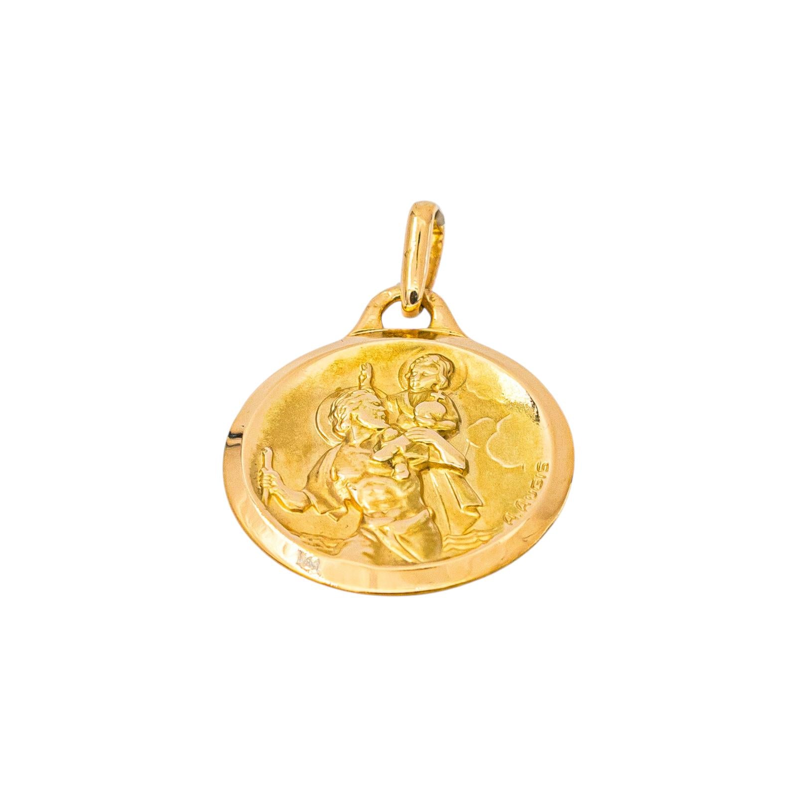 Augis Pendentif Médaille  Or jaune