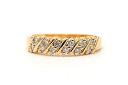 Bague Bandeau en or jaune et diamants