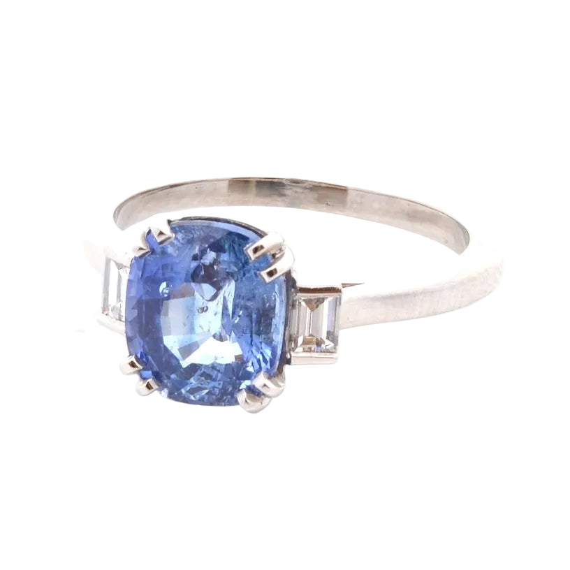 3.14-carat Sapphire and Diamond Ring