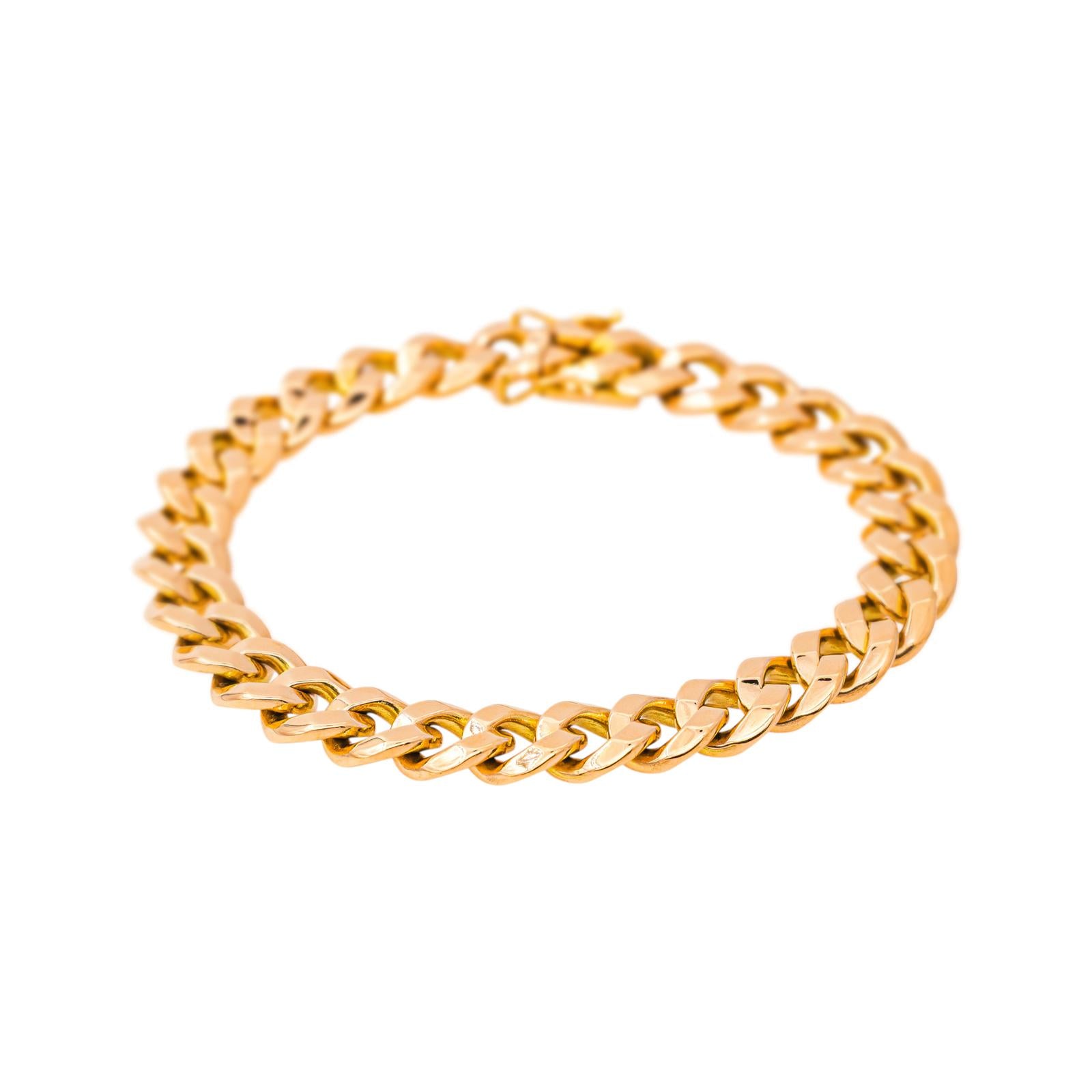 Rose gold curb chain bracelet