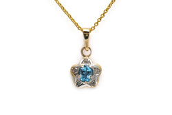 Pendentif en or blanc, or jaune, topaze et diamants