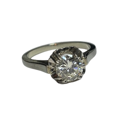 Solitaire Ring in White Gold, Platinum, and Diamond