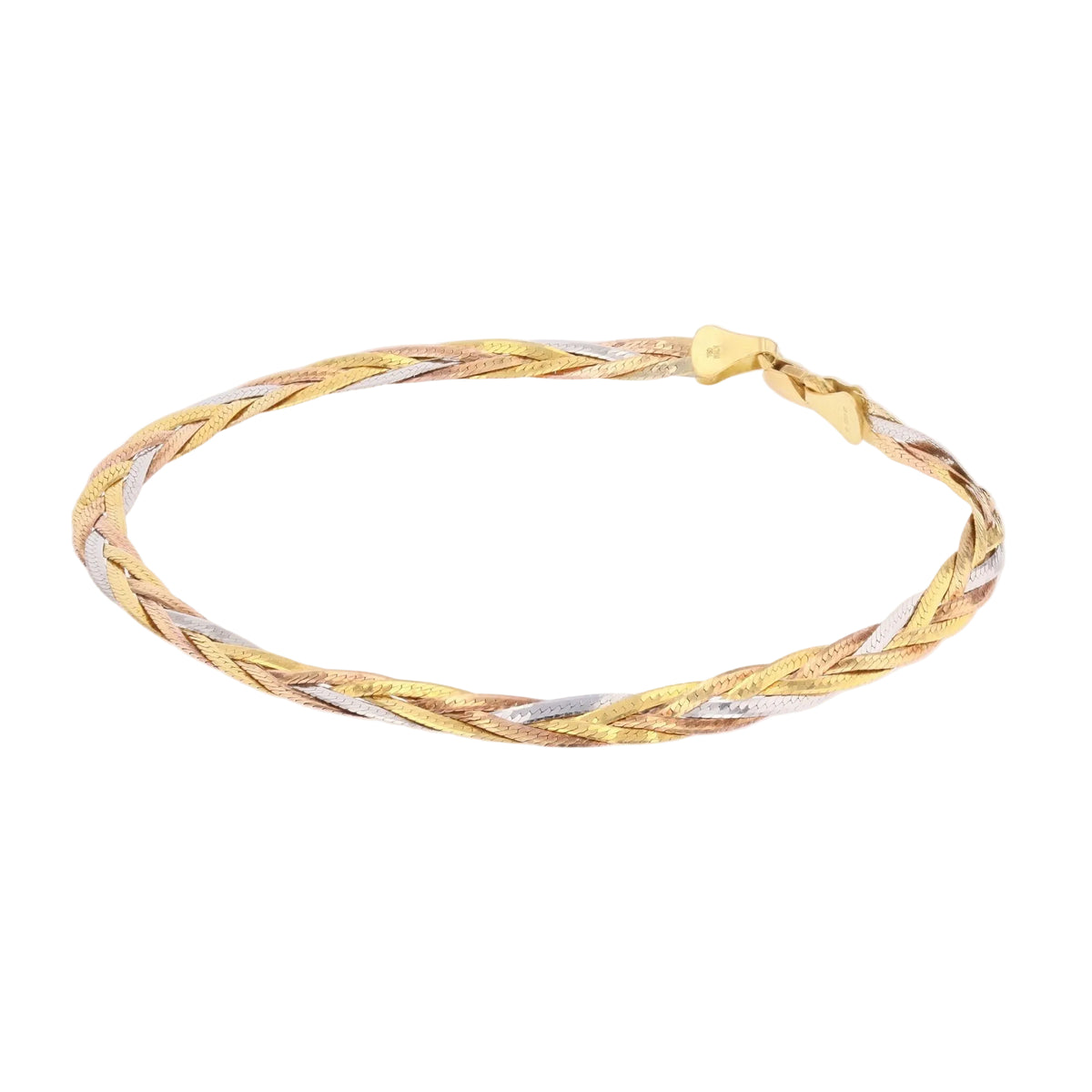 White Gold, Yellow gold, and Rose gold Link Bracelet