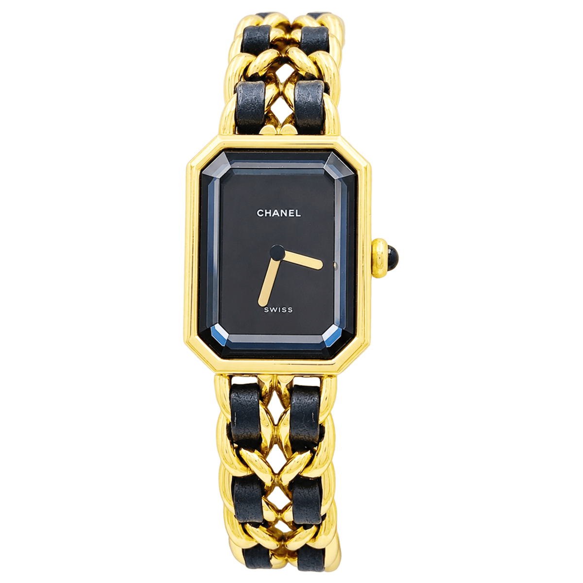CHANEL "Première" Watch in Gold-plated Metal, Stainless Steel, and Leather