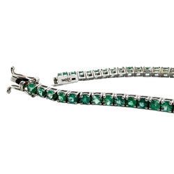 "Ligne" Bracelet in White Gold and Emeralds