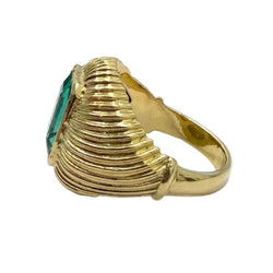 Yellow Gold and Emerald Dome Ring