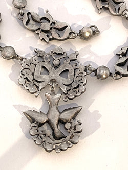 Silver and rhinestone Holy Spirit necklace, circa 1815–1830