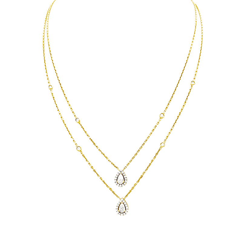 Collier Edouard NAHUM, or jaune et diamants.