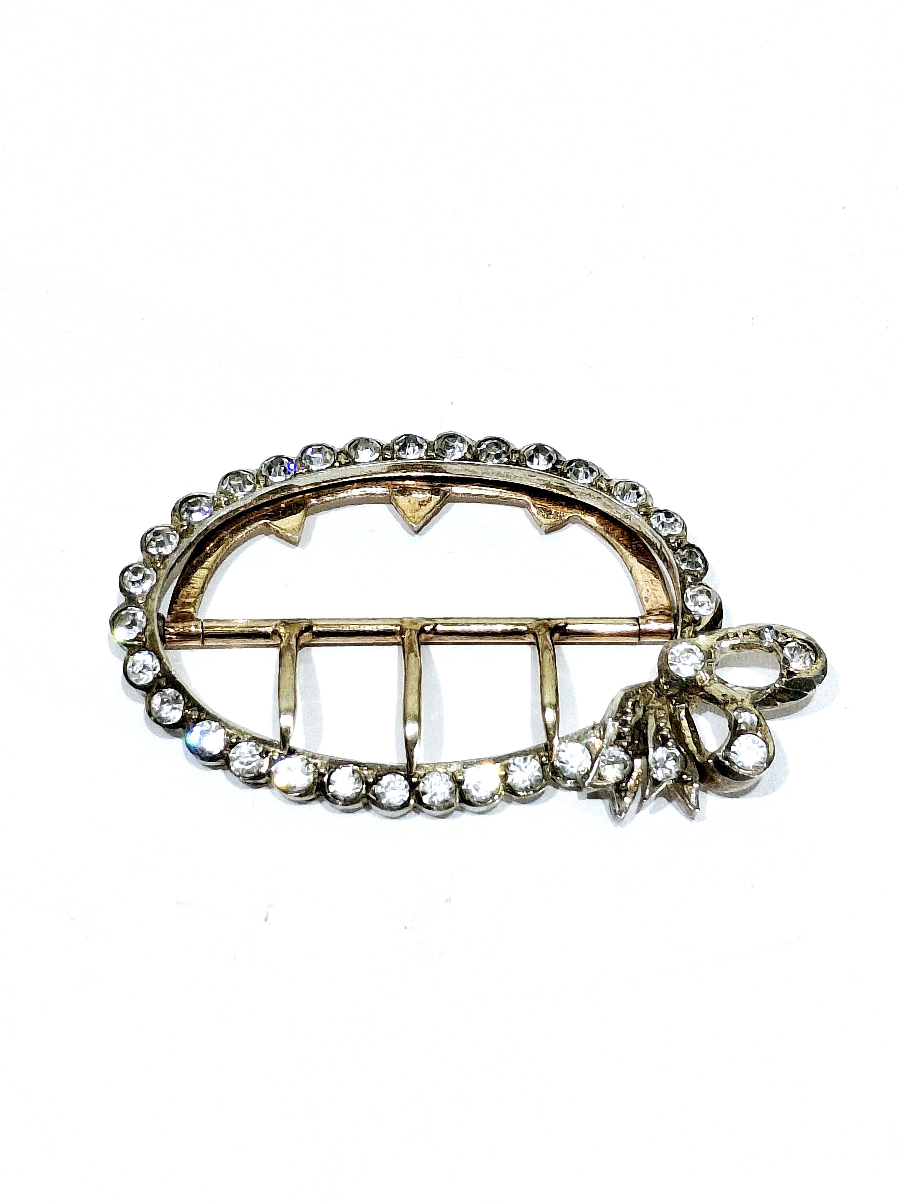 Boucle de Ceinture en Argent Vermeil et Strass