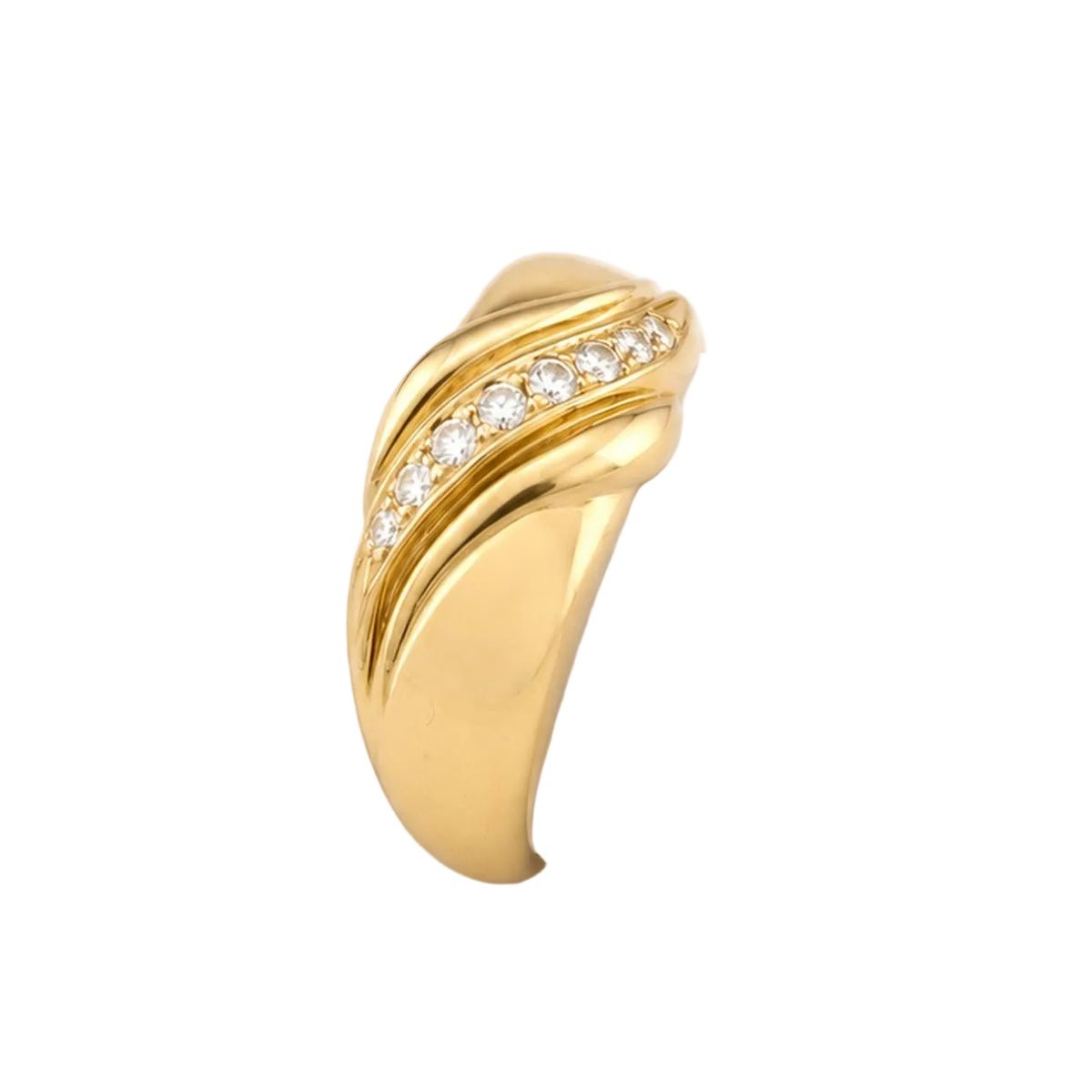 Yellow Gold Diamond Bangle Ring
