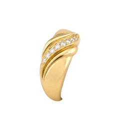 Yellow Gold Diamond Bangle Ring