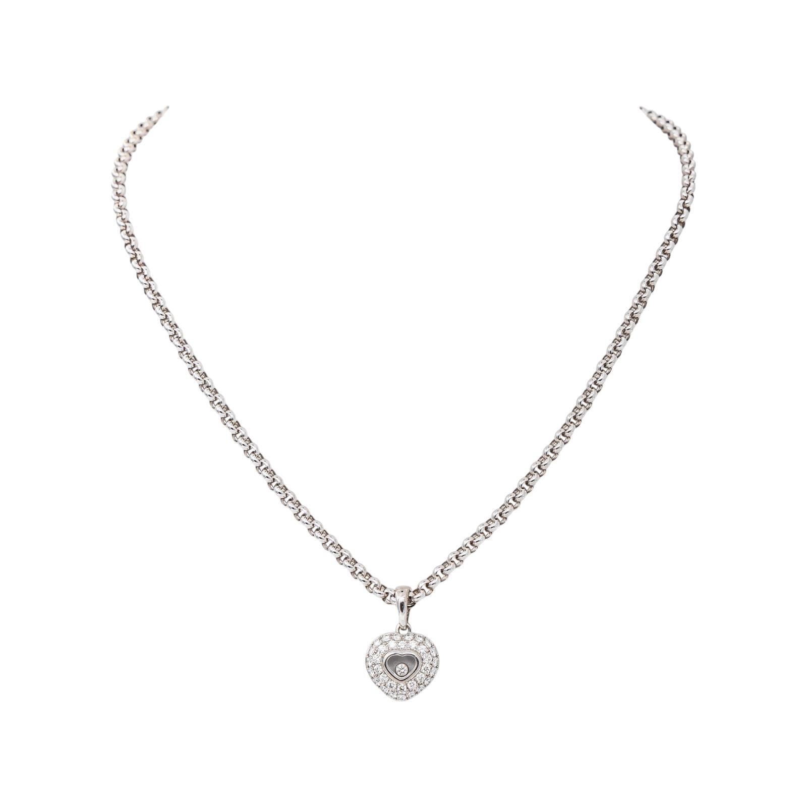 Chopard Collier Happy Diamonds Or blanc Diamant