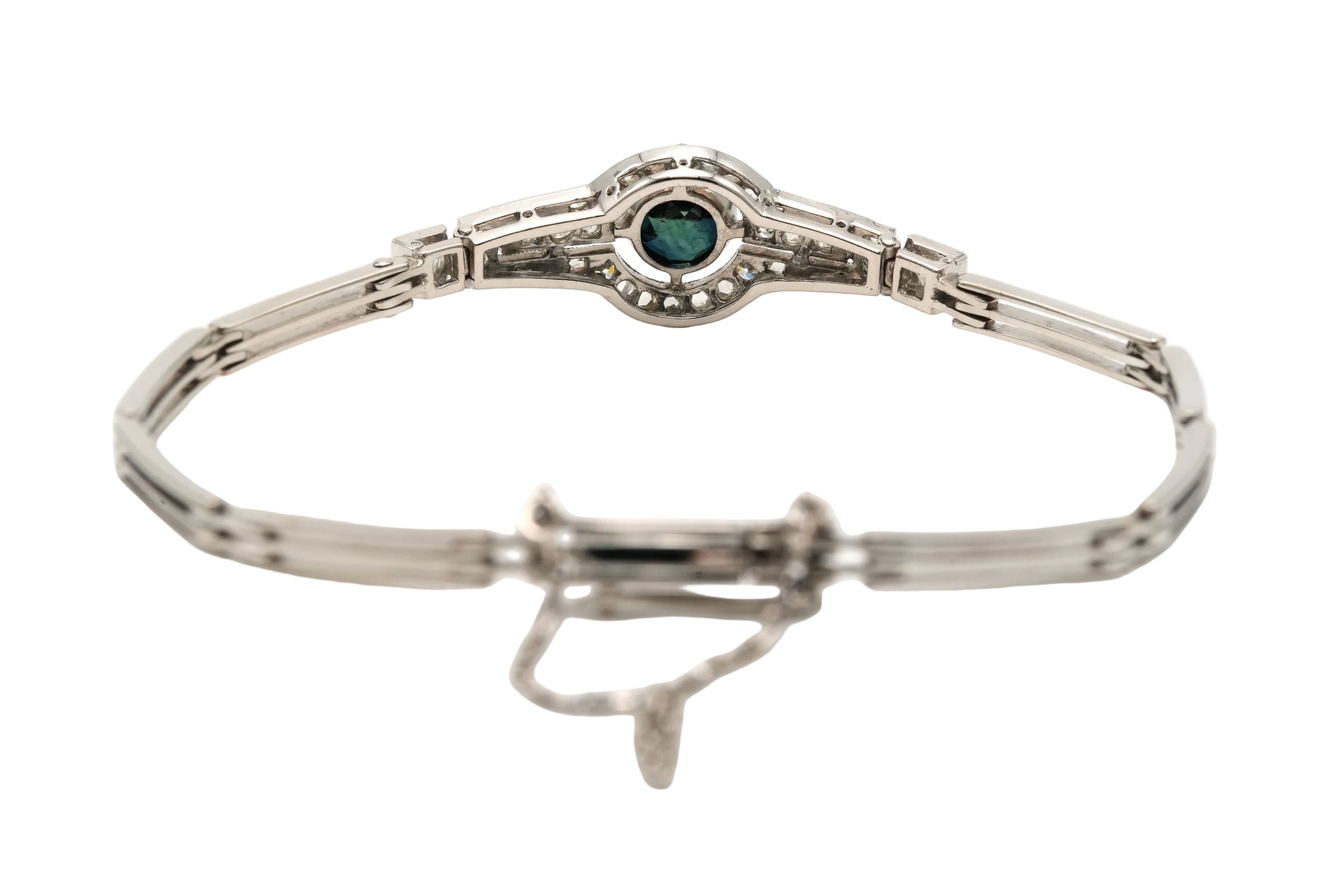 Bracelet en or blanc, saphir et diamants