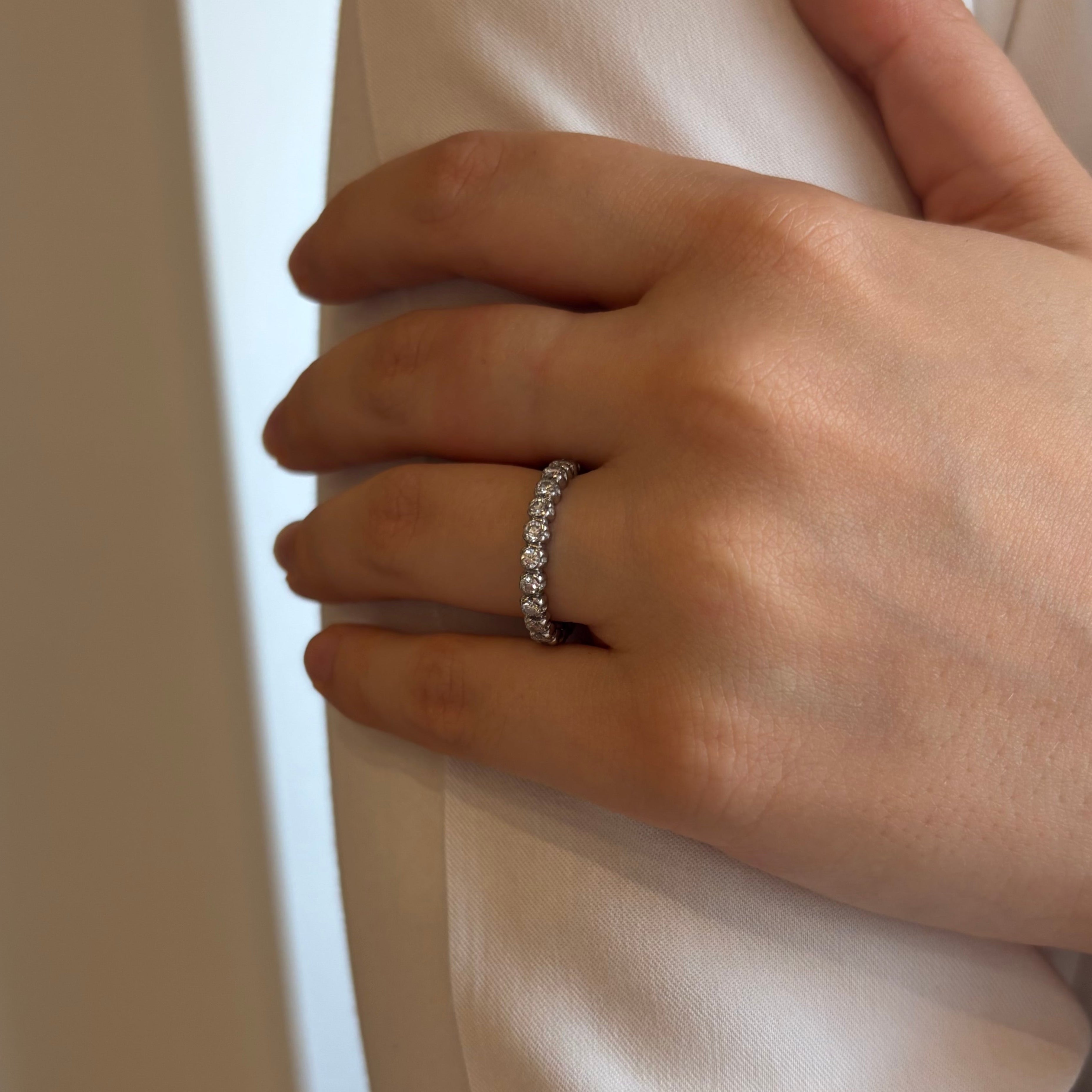 White Gold and Diamond Wedding Band