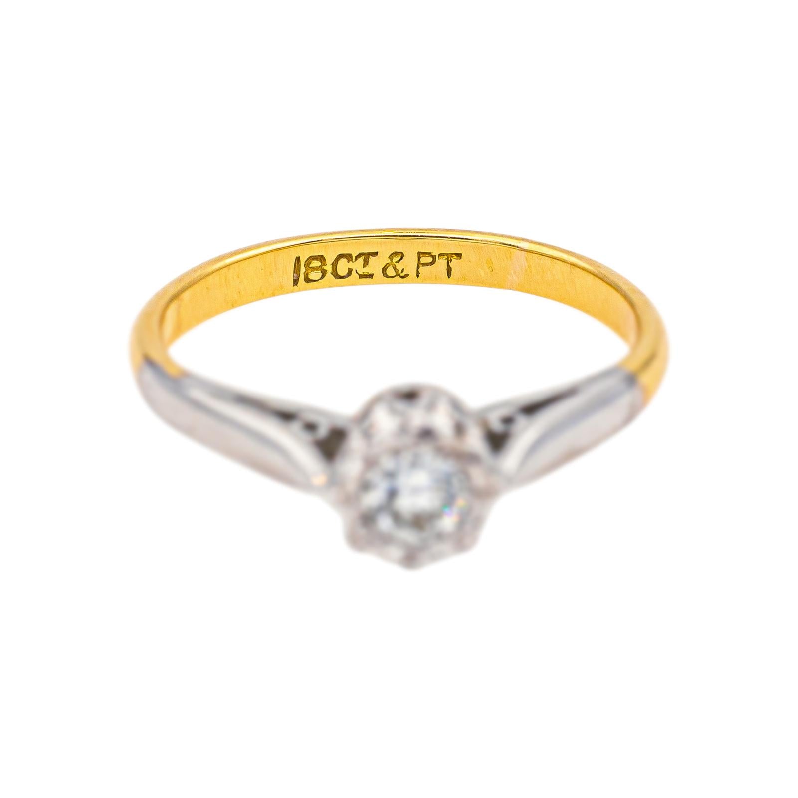 Bague Solitaire Or jaune Diamant