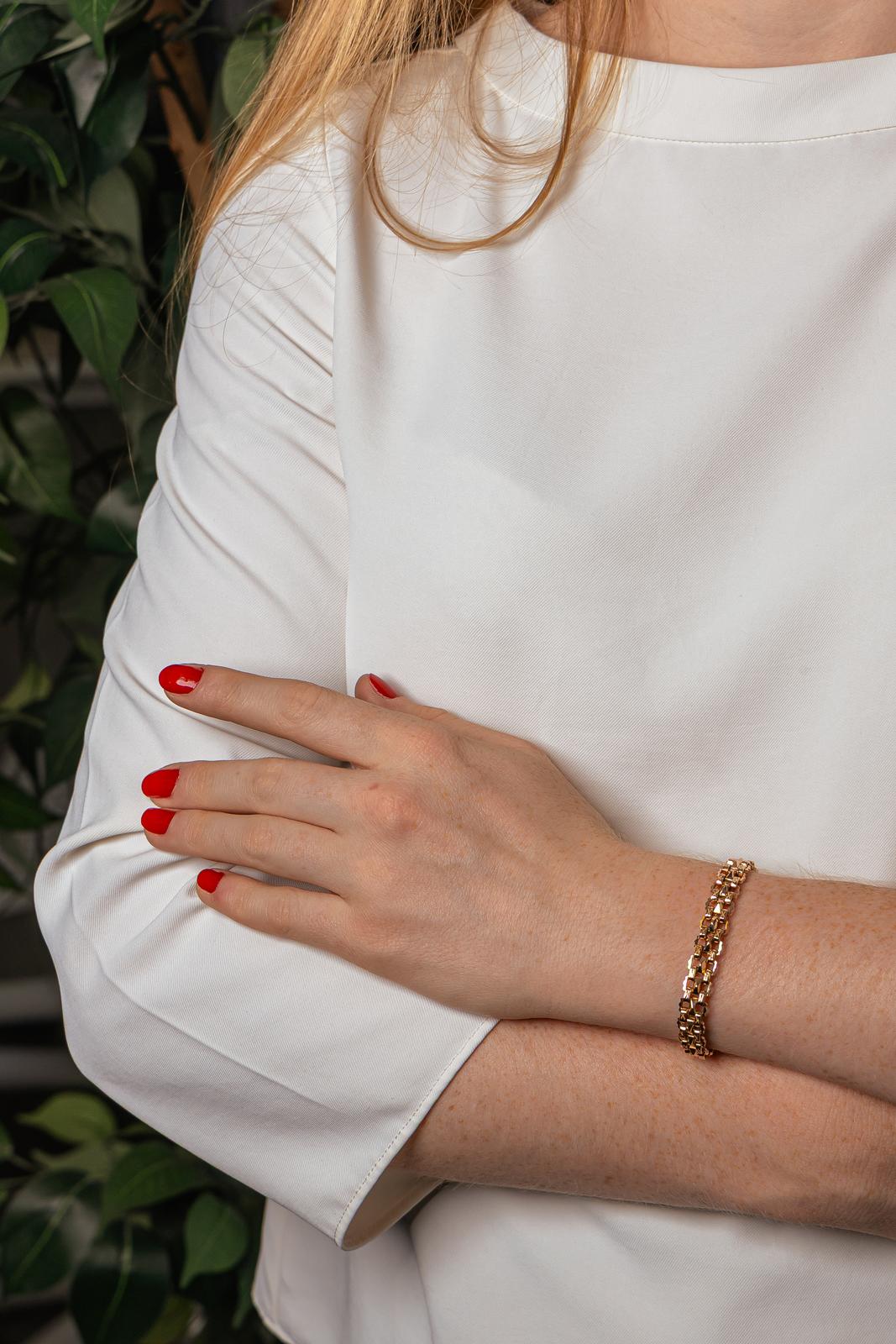 Rose gold Tank Link Bracelet