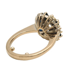 "Entourage" Ring in White Gold, Sapphires, and Diamonds