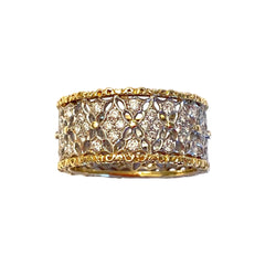 BUCCELLATI ring from the Eternelle Vietri collection, in yellow gold and white gold, set with diamonds
