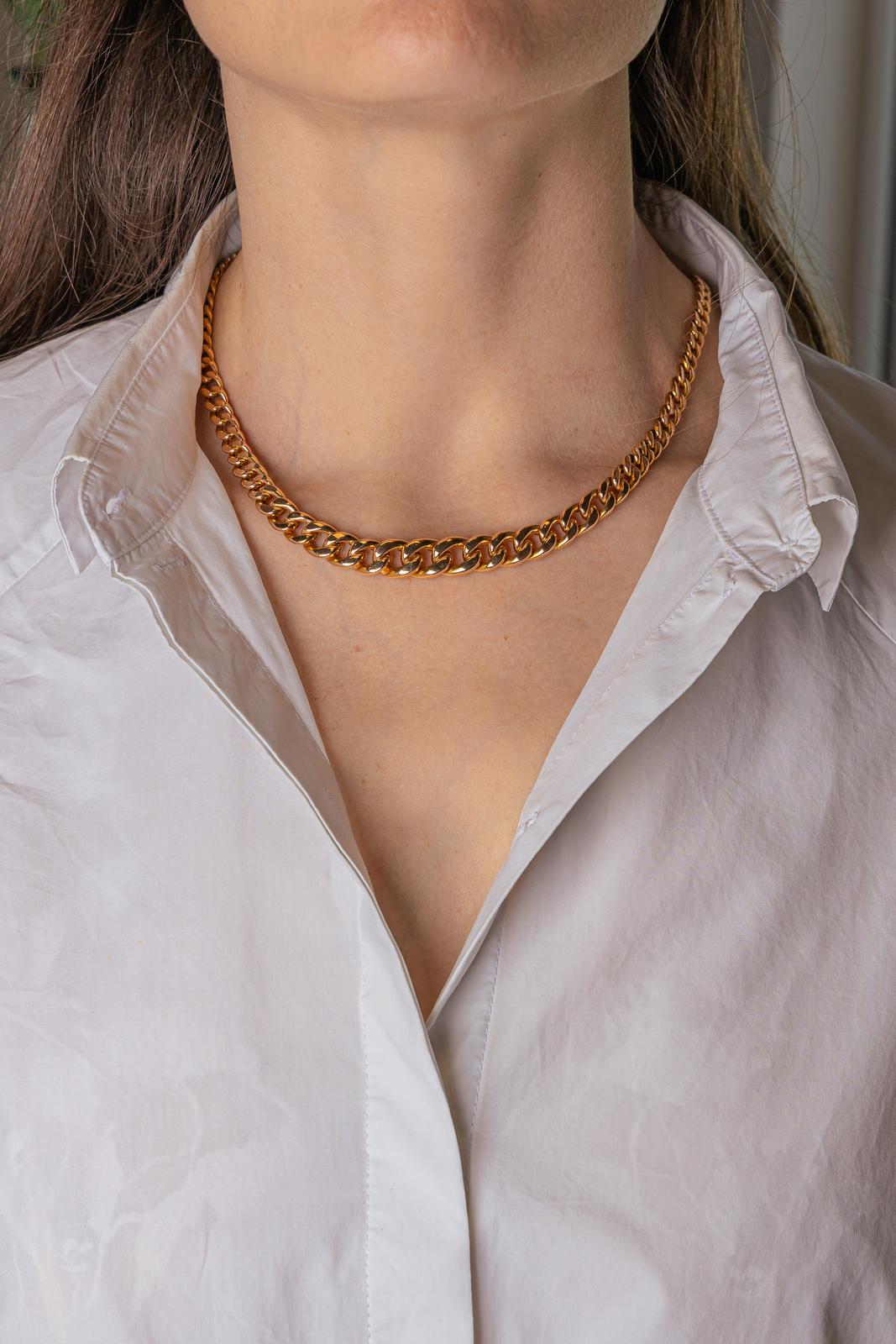 Collier maille Gourmette Or rose