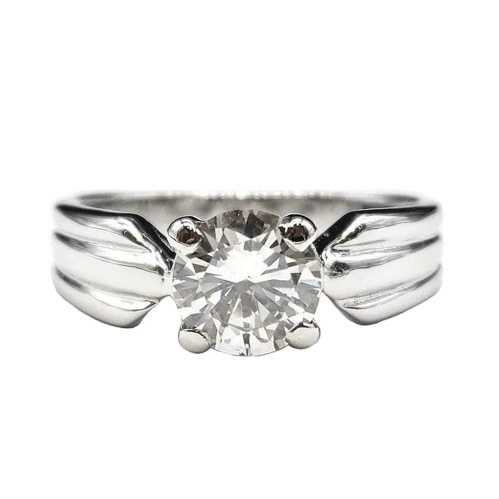 Bague Solitaire en or blanc et diamant