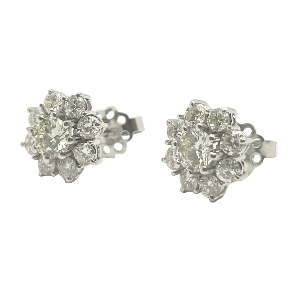 White gold and diamonds Earrings Puces