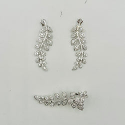 Boucles d'oreilles Pendantes en or blanc et diamants