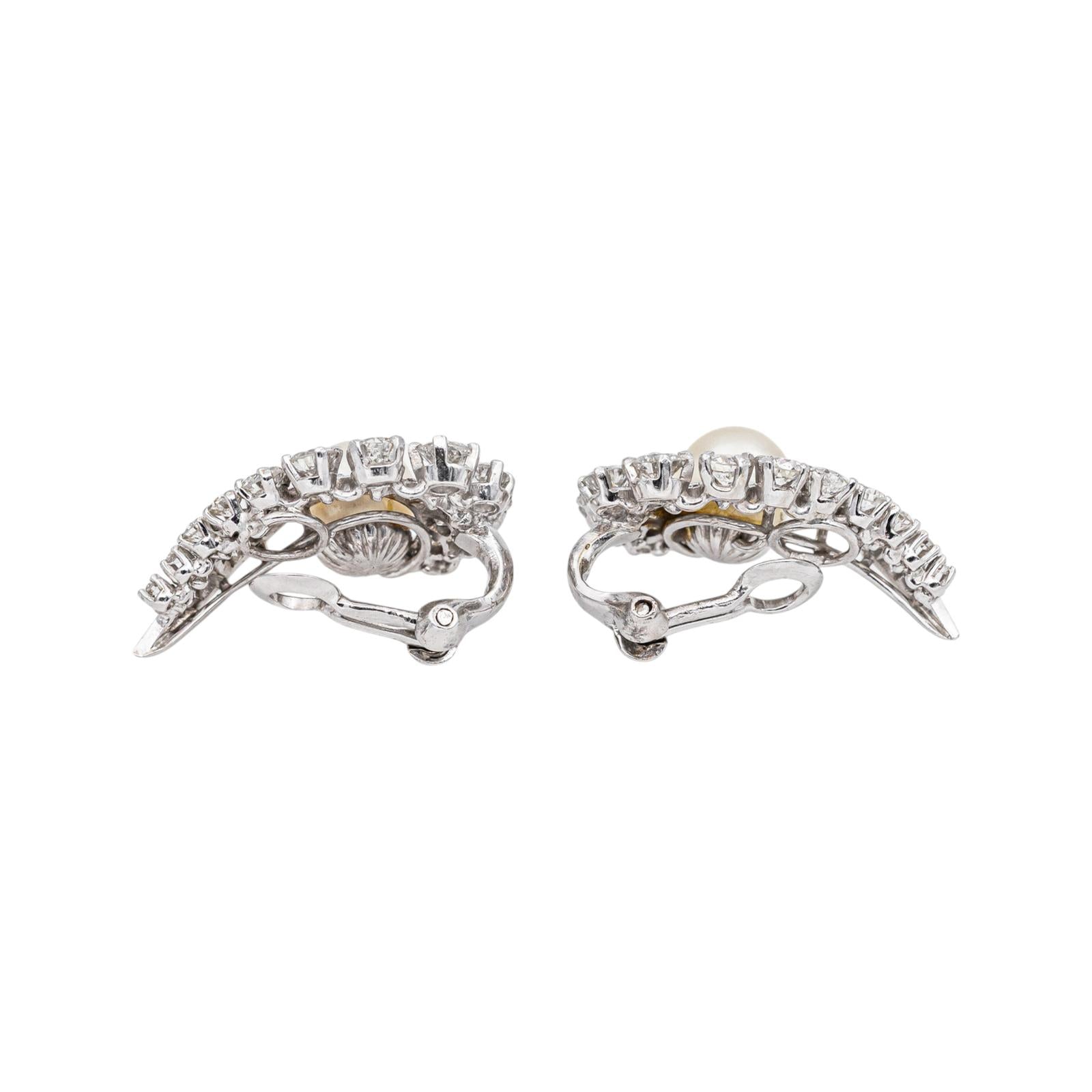 Boucles d'oreilles Or blanc Perle