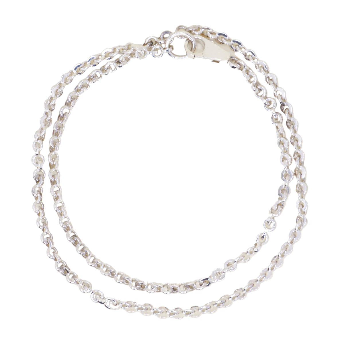 HERMÈS "Voltige" Long Necklace in Silver