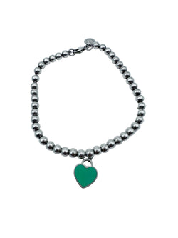TIFFANY & CO. "Return to Tiffany" Silver and Enamel Pearl Bracelet