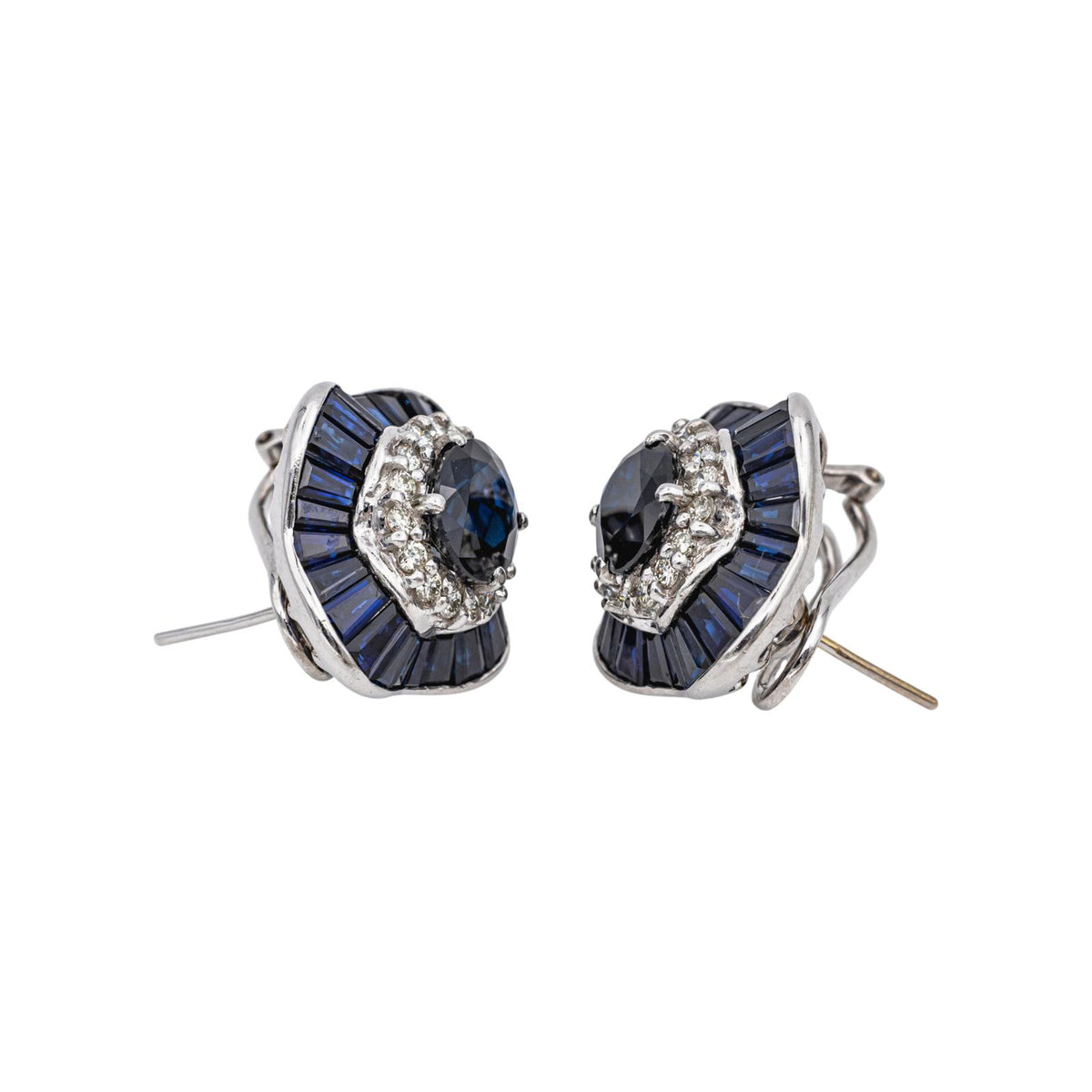 Gold White gold Sapphire Earrings