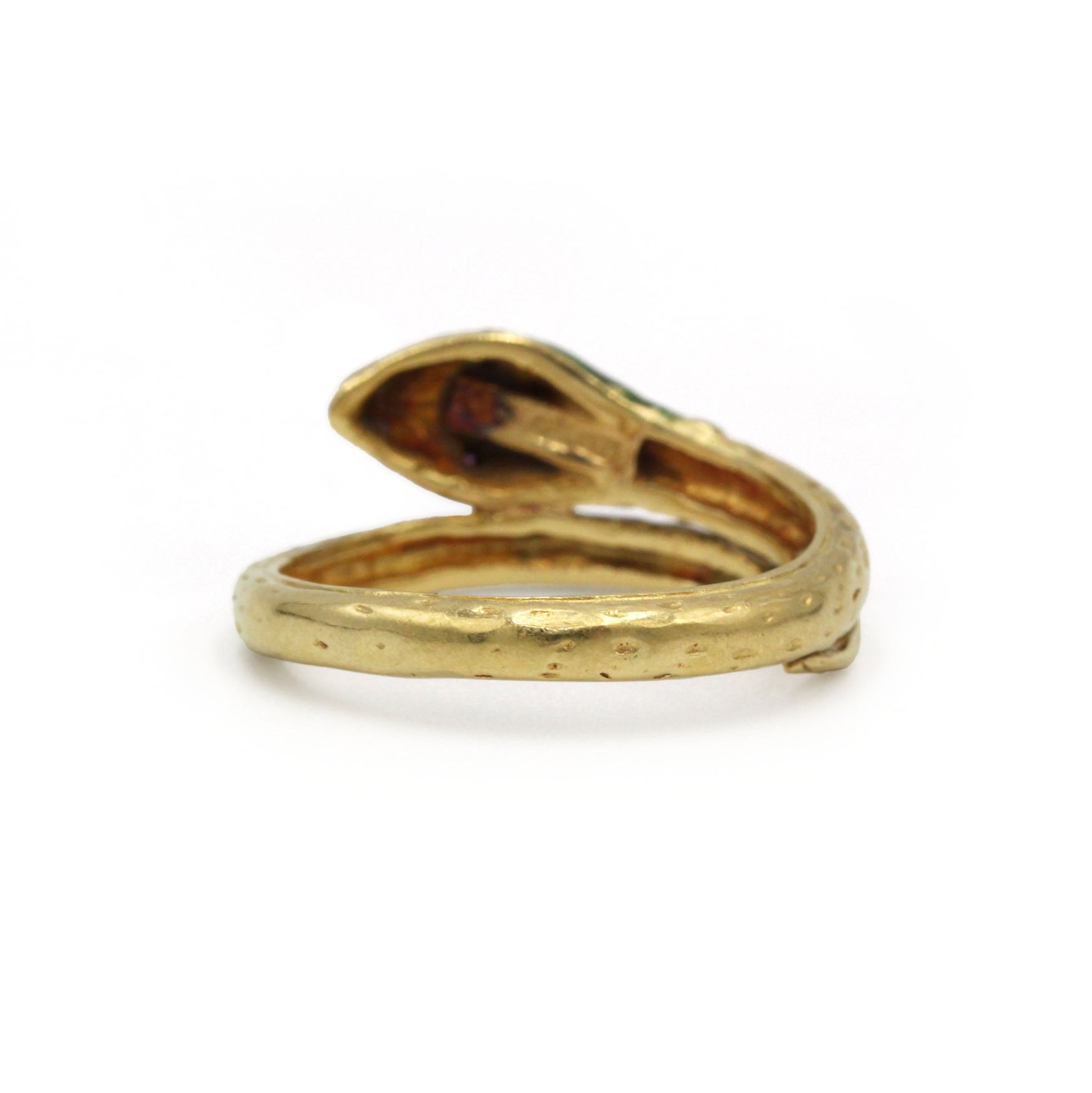 Yellow Gold and Ruby Snake Ring