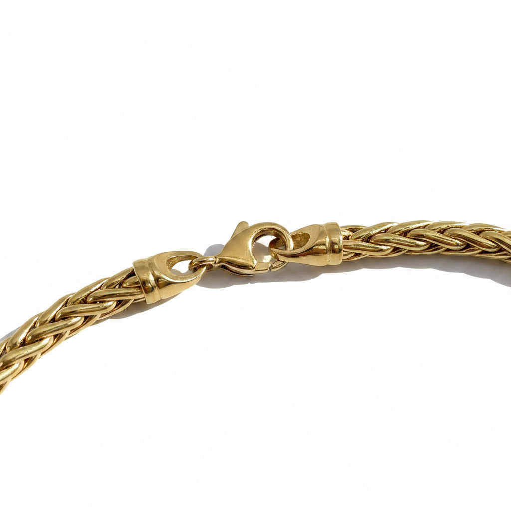 Palm tree Link Necklace in Yellow gold