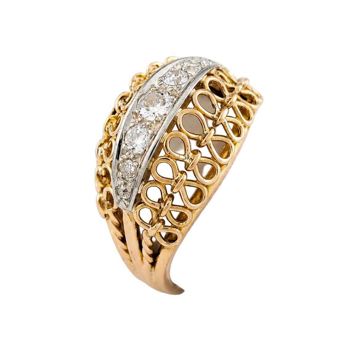 Yellow Gold and Diamond Dome Ring