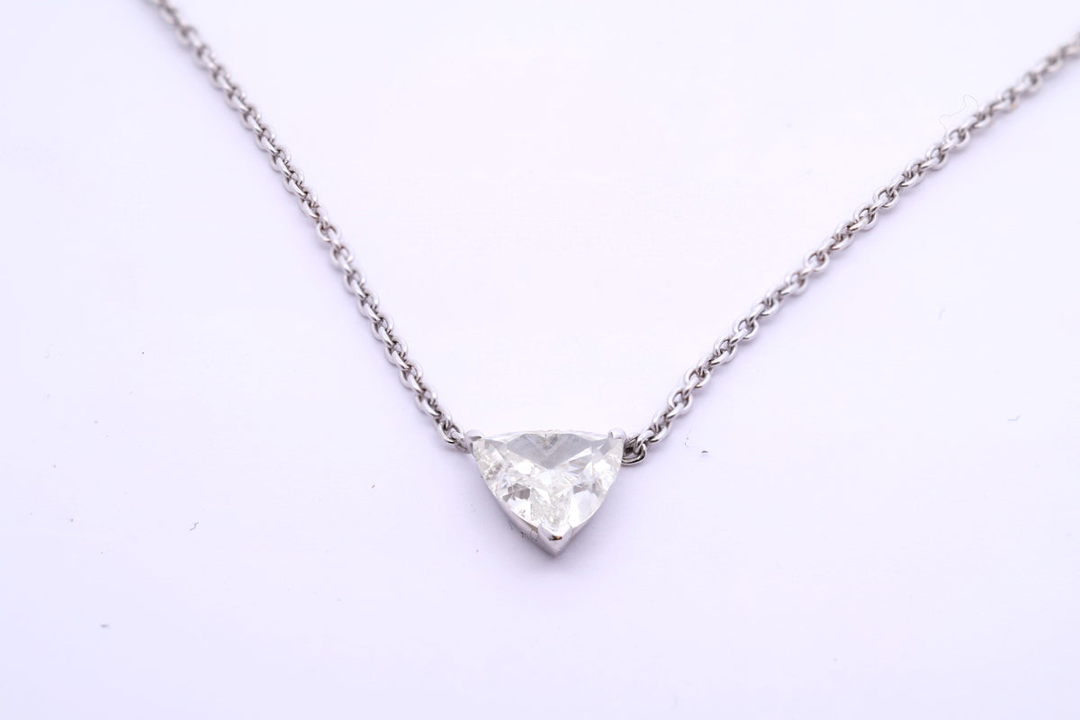 Collier Pendentif en or blanc et diamant
