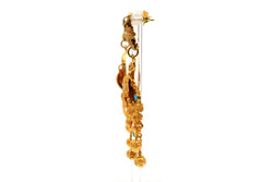 Boucles d'oreilles Pendantes en or jaune et turquoises