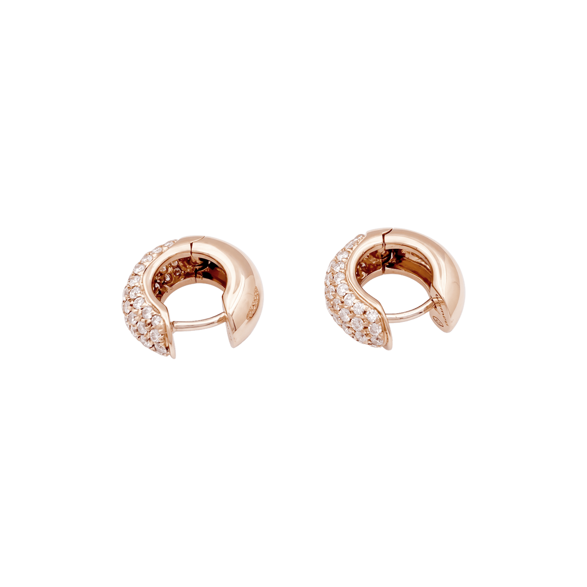 WEMPE Hoop Earrings in Rose gold and Diamonds