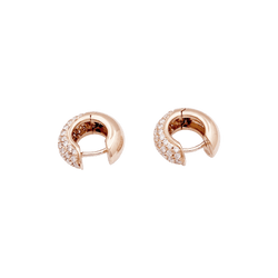 WEMPE Hoop Earrings in Rose gold and Diamonds