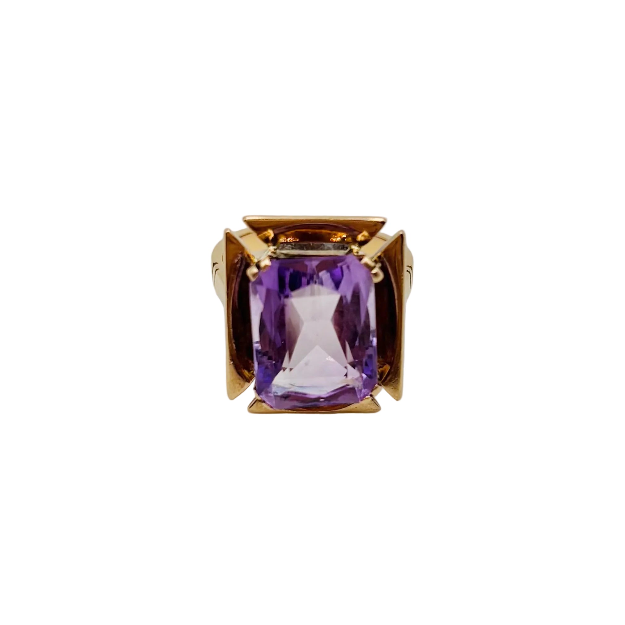 Rose gold and Amethyst Solitaire Ring