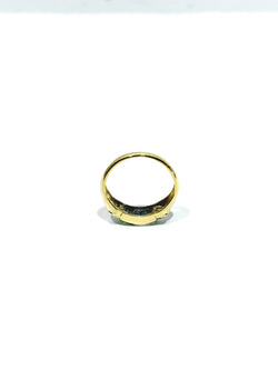 Yellow Gold Ring with Diamonds and Emeralds