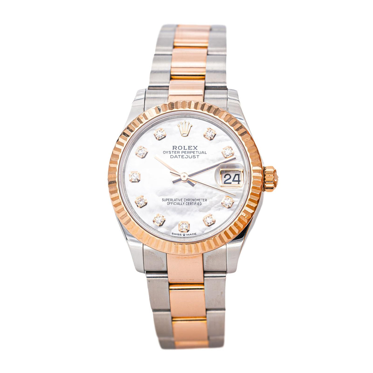 Rolex Datejust Watch, Rose gold and Mother-of-pearl