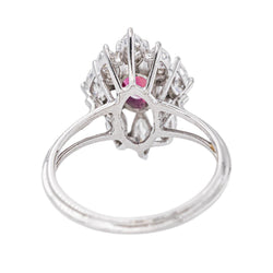 Marquise Ring in White gold with Rubies