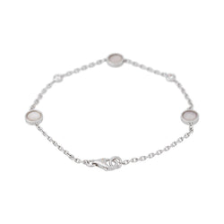 White Gold Forçat Link Bracelet with Mother-of-Pearl