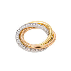 Cartier Trinity Yellow Gold Diamond Cord Bracelet