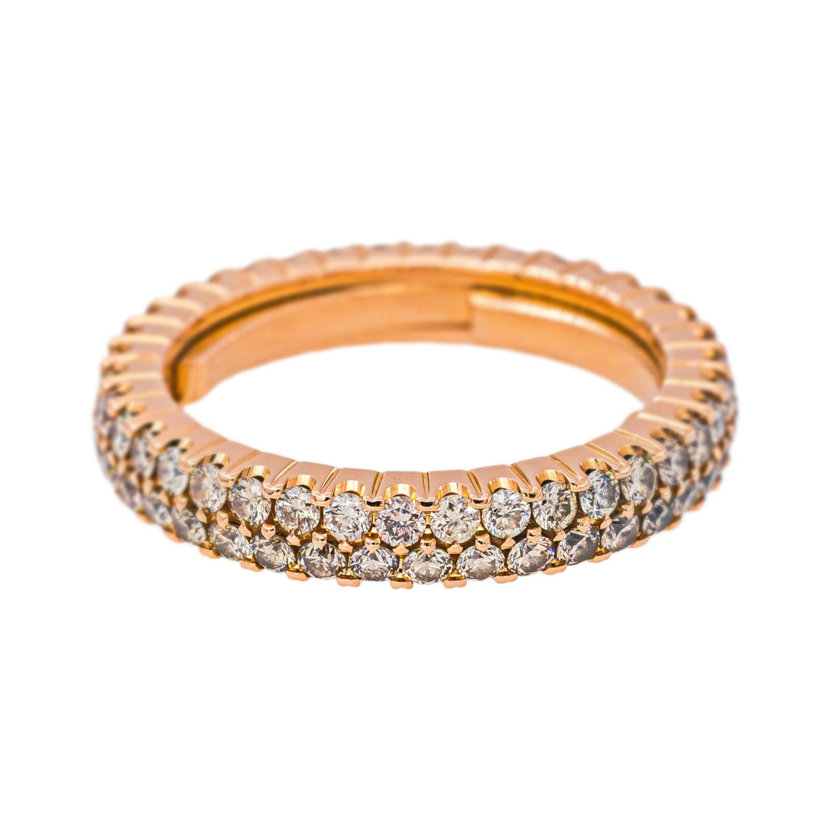 American-Style Rose Gold Diamond Wedding Band
