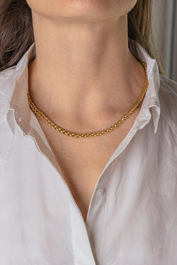 Yellow Gold Braided Link Necklace