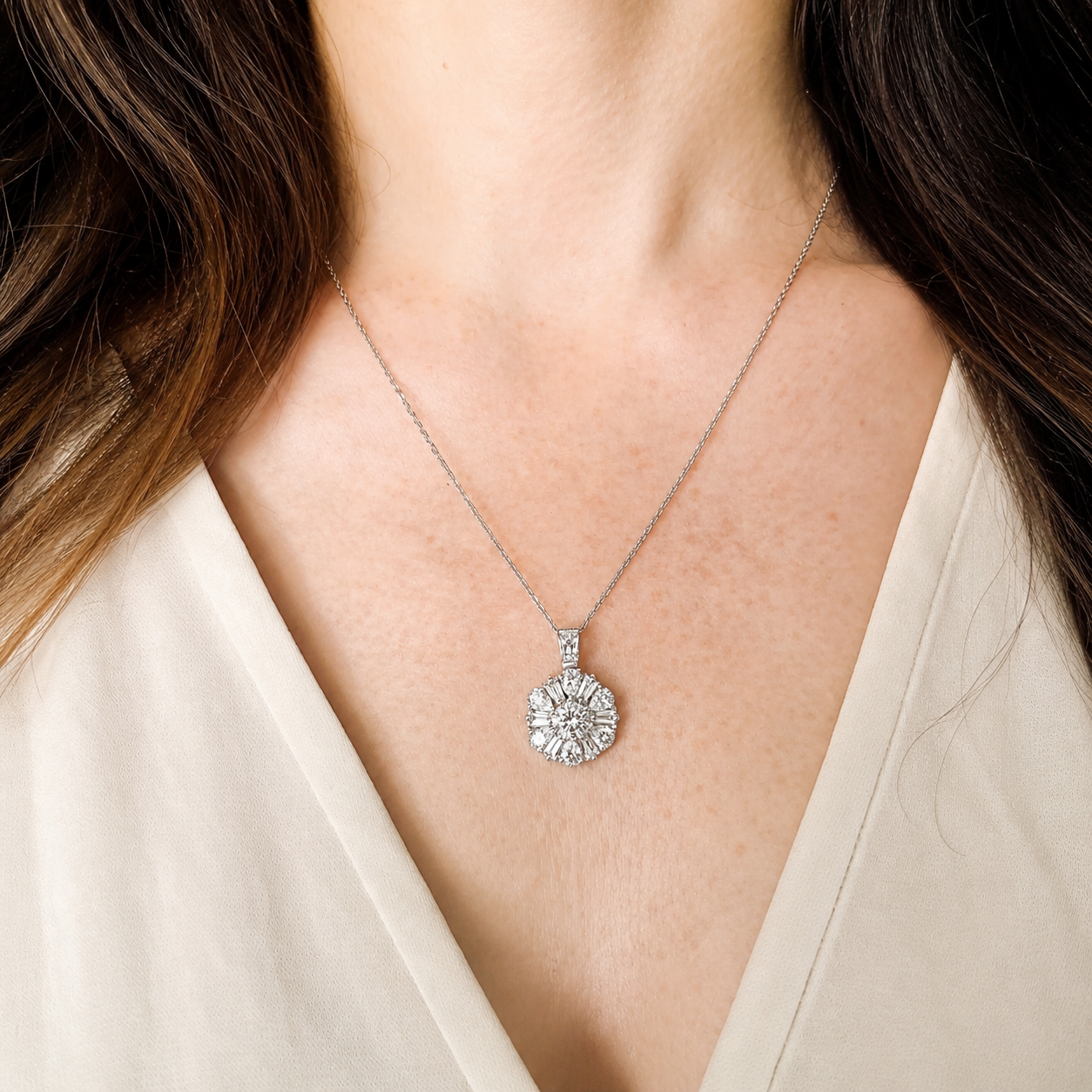 White Gold and Diamond Pendant