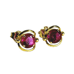 Yellow Gold and Ruby Stud Earrings