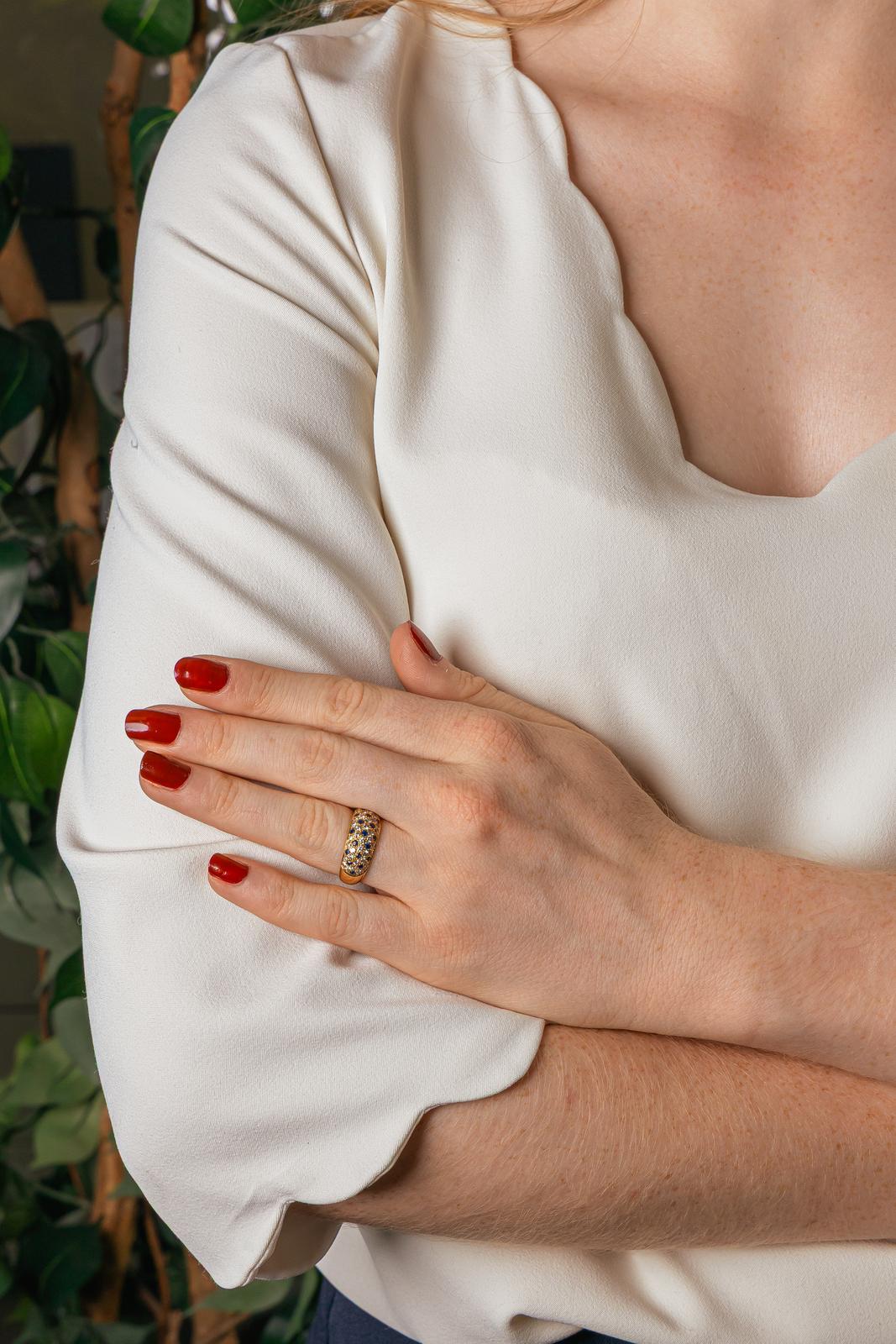 Yellow Gold Sapphire Bangle Ring